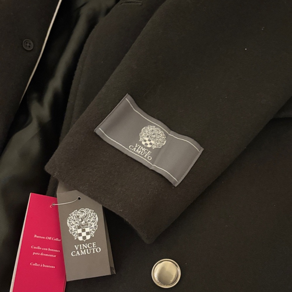 Vince Camuto Charcoal Black gray  Overcoat